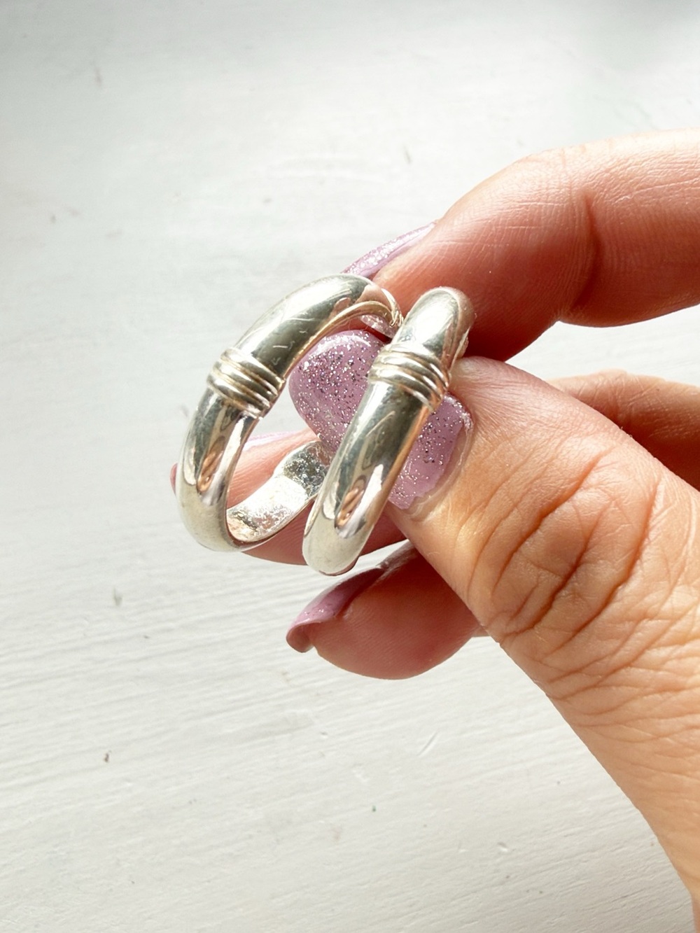 Money Sterling Silver Hoop Earrings with Wrapped Accent